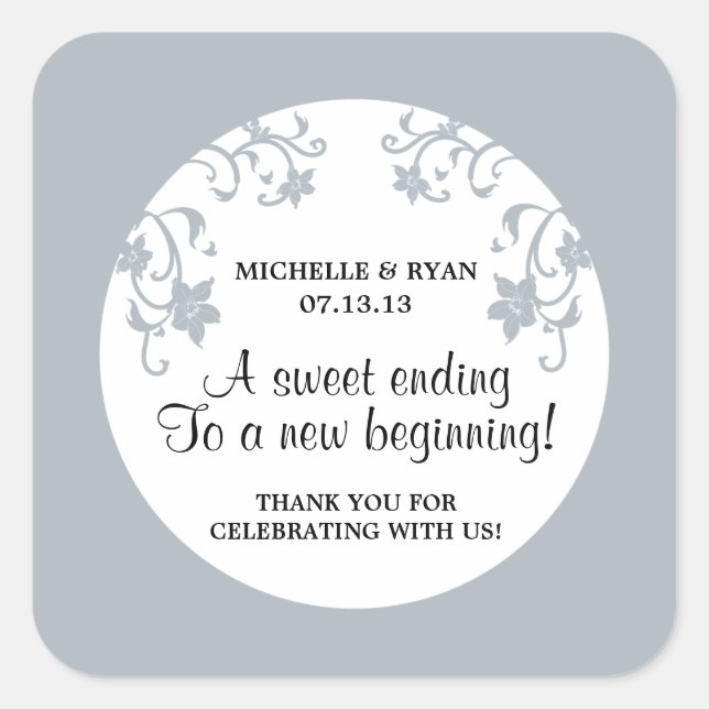 Love is Sweet - Flowers Square Sticker (Front)