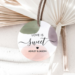 Love is Sweet Gift Tag, Rose, Sage and Grape Favour Tags