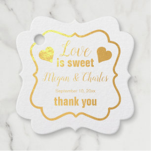 Love Is Sweet Hearts Wedding Quote Thank You Favour Tags
