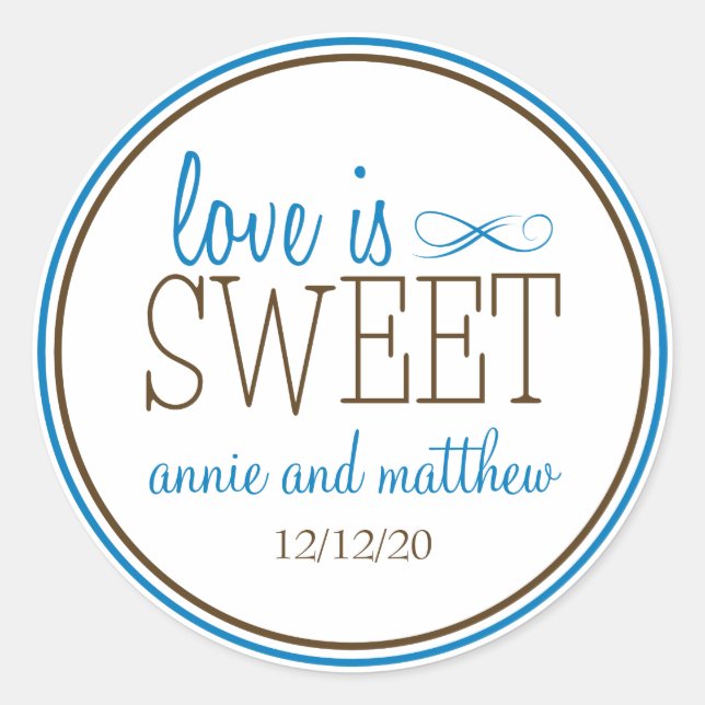 Love Is Sweet Labels (Blue / Brown) (Front)
