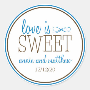 Love Is Sweet Labels (Blue / Brown)