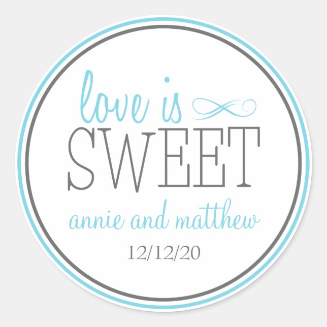 Love Is Sweet Labels (Blue / Grey) (Front)