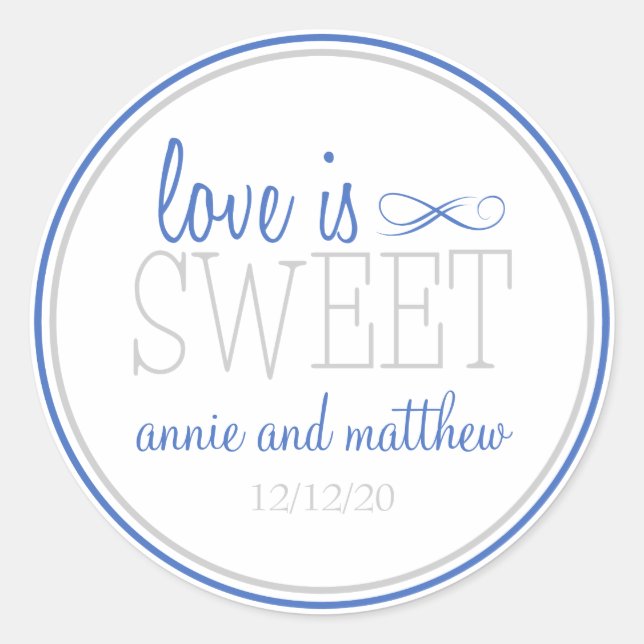 Love Is Sweet Labels (Blue / Silver) (Front)