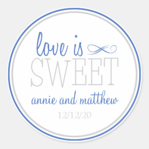 Love Is Sweet Labels (Blue / Silver)