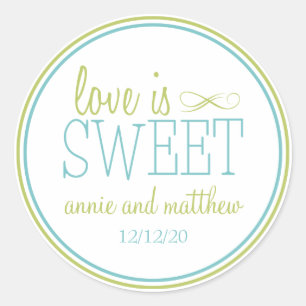 Love Is Sweet Labels (Chartreuse / Teal)