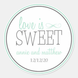 Love Is Sweet Labels (Green / Grey)