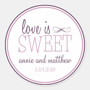 Love Is Sweet Labels (Plum Purple / Violet)