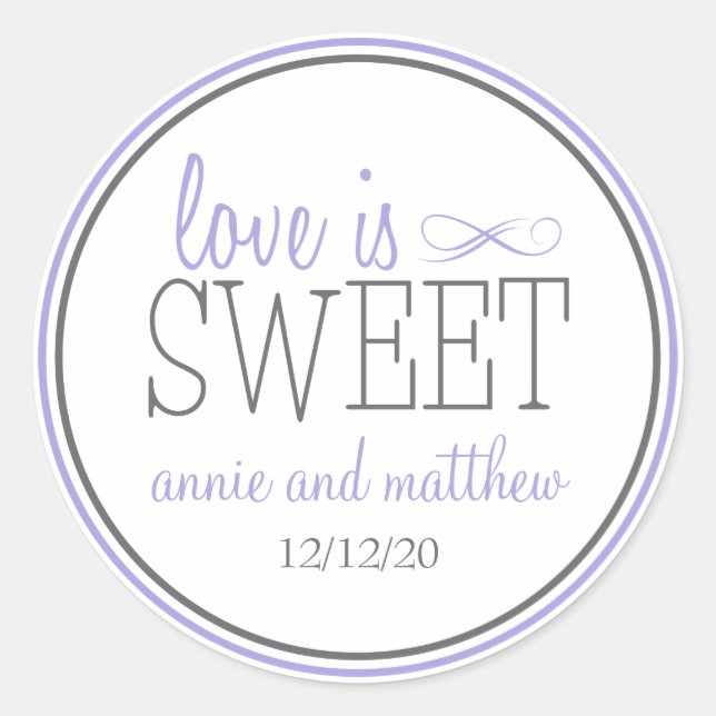 Love Is Sweet Labels (Purple / Grey) (Front)