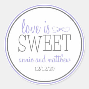 Love Is Sweet Labels (Purple / Grey)