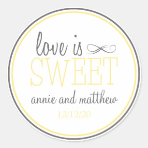Love Is Sweet Labels (Yellow / Grey)