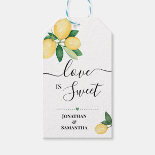 Love is Sweet Lemons Wedding Candy Favour Gift Tags