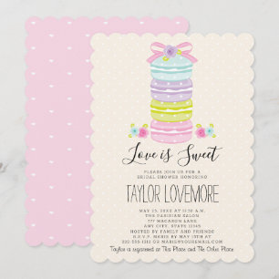 Love is Sweet Macaron Bridal Shower Invitations