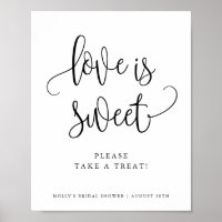 Love is Sweet Minimalist Calligraphy Favour Displa