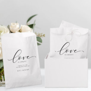 Love is Sweet Modern Elegant Romantic Wedding Favour Bags