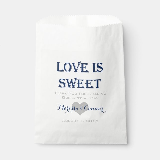 Love Is Sweet Navy and Grey Wedding Bags (Front)