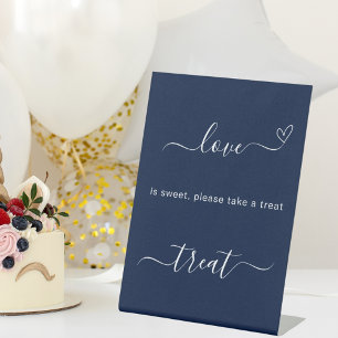 Love is sweet navy blue wedding treat sign