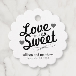 Love Is Sweet Old Fashioined (Black / Grey) Favour Favour Tags