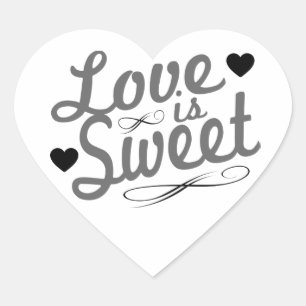 Love Is Sweet Old Fashioined Labels (Grey / Black)