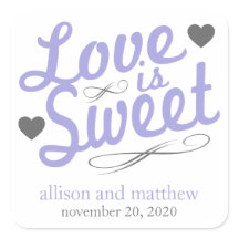 Love Is Sweet Old Fashioined Labels (Purple/Grey)