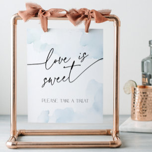 Love is Sweet On Cloud Nine Bridal Shower Blue Pedestal Sign