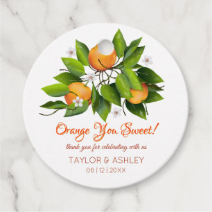 Love Is Sweet Orange Fruit Wedding Favour Tags