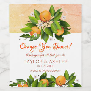 Love Is Sweet Orange Fruit Wine Label