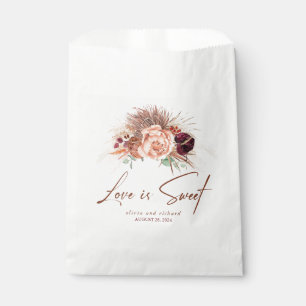 Love is Sweet Pampas Grass Terracotta Floral Favour Bags