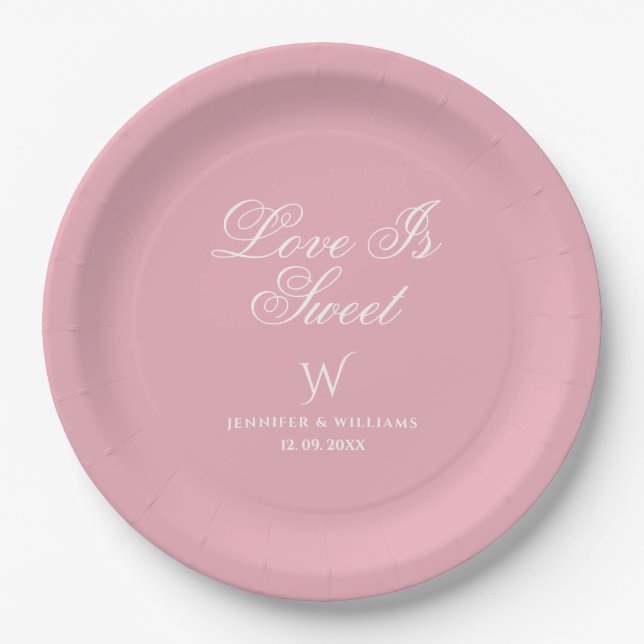 Love is sweet  paper plate (Front)