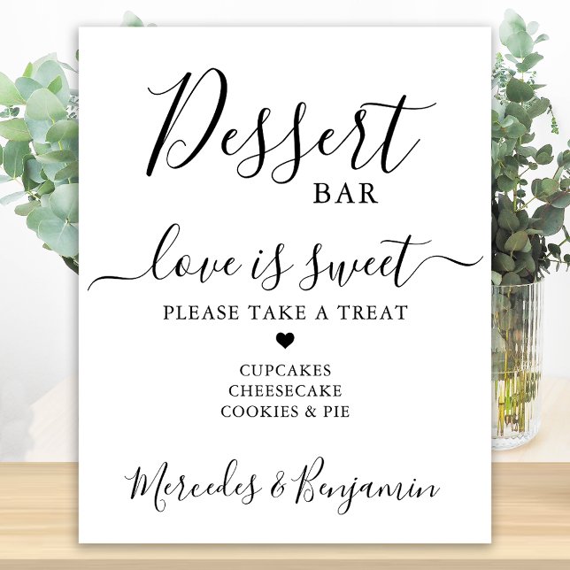 Love is Sweet Personalised Wedding Dessert Bar Poster (Creator Uploaded)