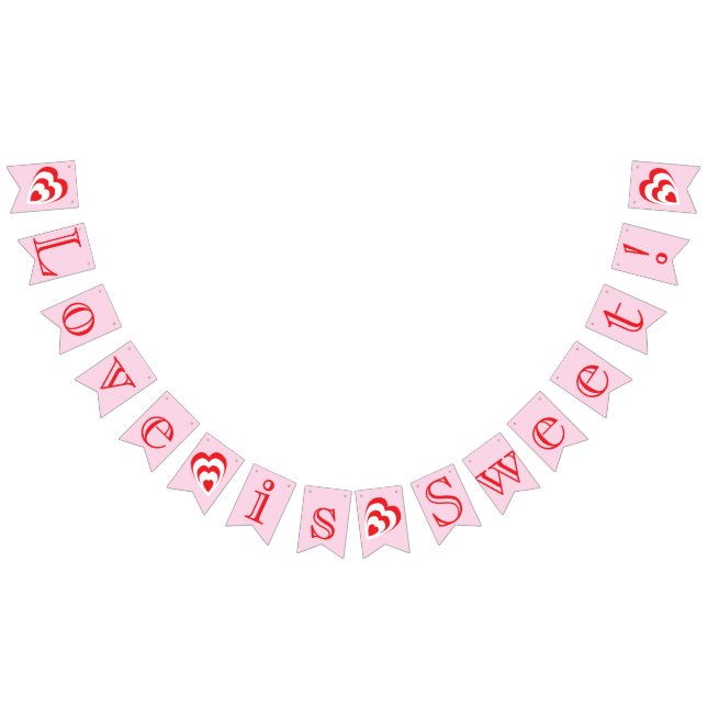 Love is Sweet! Pink Bridal Wedding Shower Bunting (All)
