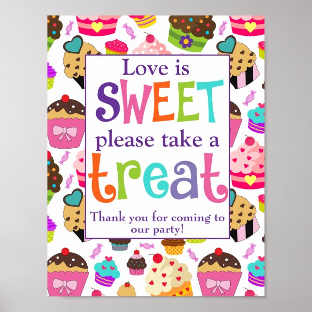 Love Is Sweet Please Take A Treat Poster (Front)