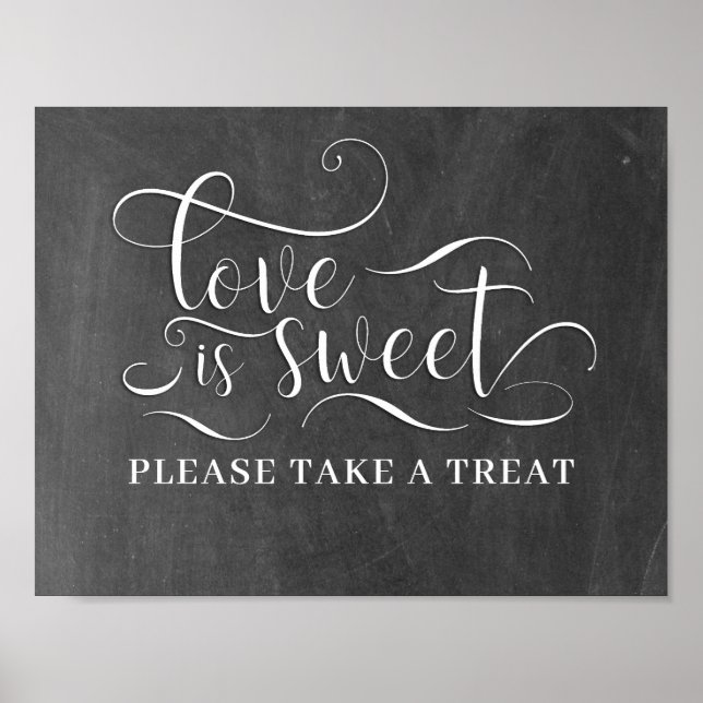 Love Is Sweet Please Take A Treat Table Card Poster (Front)