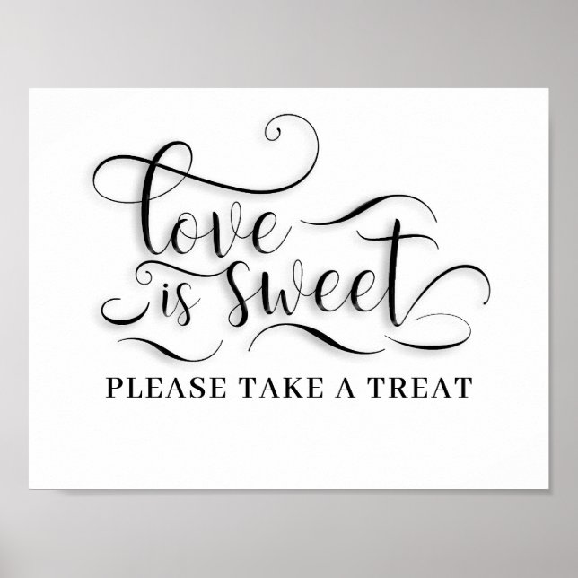 Love Is Sweet Please Take A Treat Table Card Poster (Front)
