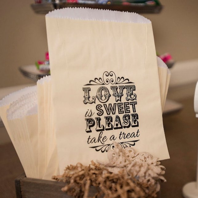 Love Is Sweet, Please Take A Treat! Wedding Favors Favour Bags (Creator Uploaded)