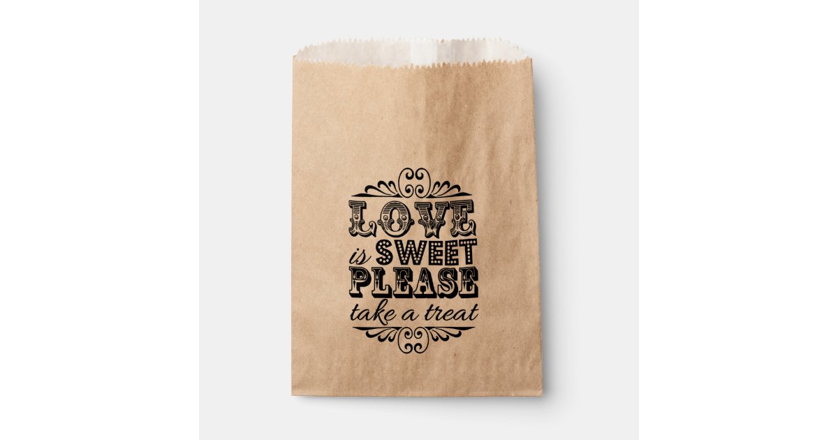 Love Is Sweet, Please Take A Treat! Wedding Favour Bags Zazzle
