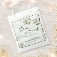 Love is Sweet Sage Green Leaves Wedding