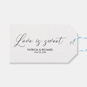 Love Is Sweet Script Lettering Wedding Favours Tag