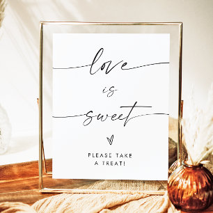 Love Is Sweet Sign, Minimalist Take A Treat Sign