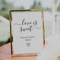 Love is Sweet Sign Printable, Minimalist Wedding