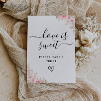 Love is Sweet Sign Printable, Rose Wedding