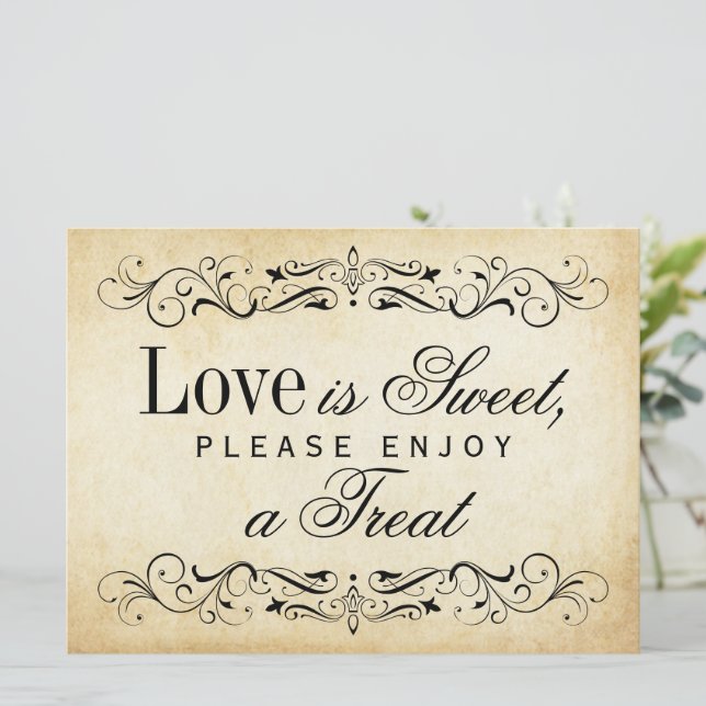 Love is Sweet Sign | Vintage Flourish (Standing Front)