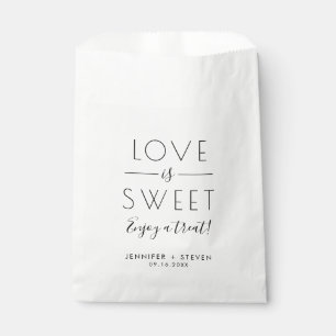 Love is Sweet Simply Modern Black & White Treat F Favour Bags