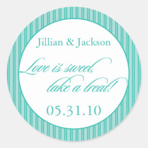 Love is Sweet Sticker in Aqua