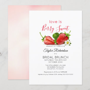 Love is Sweet Strawberry Brunch Wedding Invitation