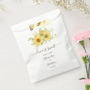 Love is Sweet Sunflower Wedding Sweet Treat  Favour Bags