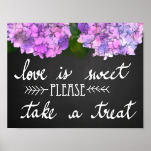 Love Is Sweet Take A Treat Chalkboard Wedding Poster