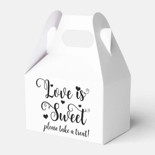 Love is Sweet Take a Treat Custom Wedding Favour Favour Box (Front Side)