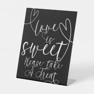 Love is Sweet Take a Treat Hearts Wedding Sign