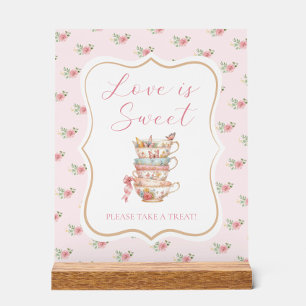 Love is Sweet Tea Party Bridal Shower Favor Acrylic Sign