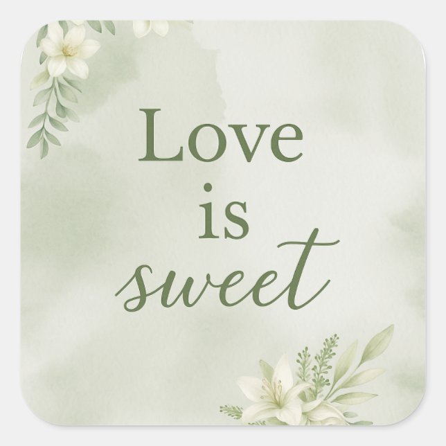 Love Is Sweet Treat Label for Bridal Shower Favor (Front)
